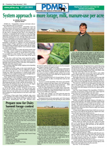 System approach = more forage, milk, manure-use per acre, Farmshine, November 7, 2014