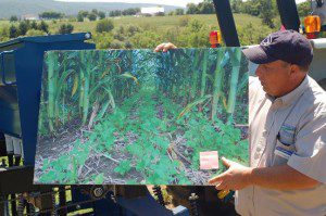 Chris Houser of Penn State shows pictures of interseeded cover crops