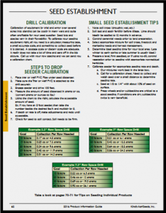 See page 62 of our Product Info Guide For Seed Drill Calibration Info! 
